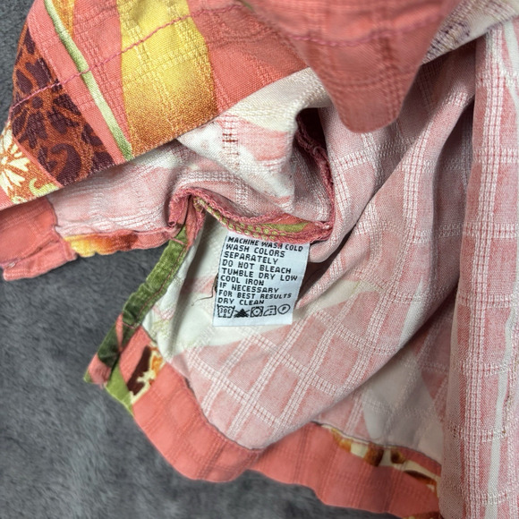 Tommy Bahama Mens XXL Floral 100% Silk Short Sleeve Hawaiian Shirt Peach Orange - Picture 5 of 7